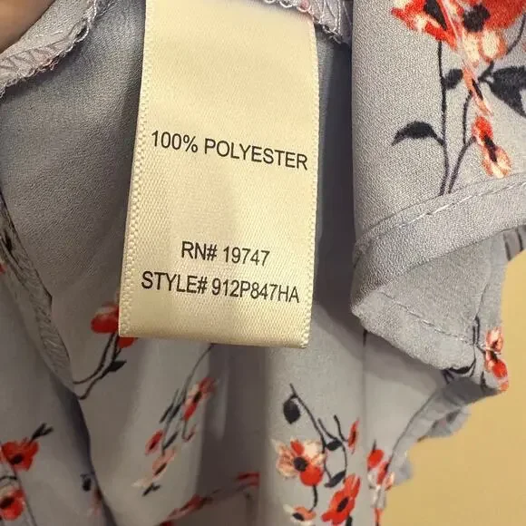 Counterparts Lilac Floral Blouse XL Ruffle Sleeve Peplum Top - Picture 6 of 8